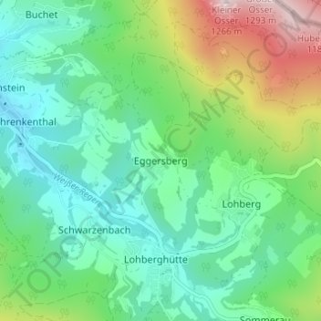 Mappa topografica Eggersberg, altitudine, rilievo