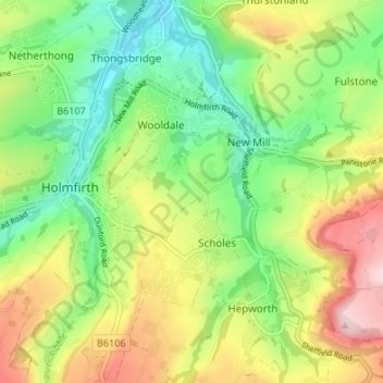 Mappa topografica Totties, altitudine, rilievo