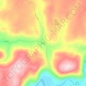 Mappa topografica Estella, altitudine, rilievo