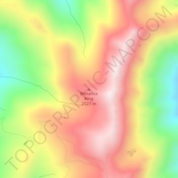 Mappa topografica Bonanza King, altitudine, rilievo