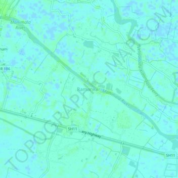 Mappa topografica Ramankari, altitudine, rilievo