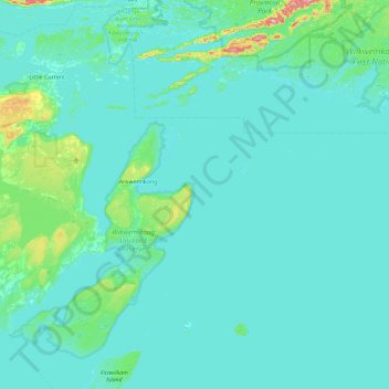 Mappa topografica The Nest, altitudine, rilievo