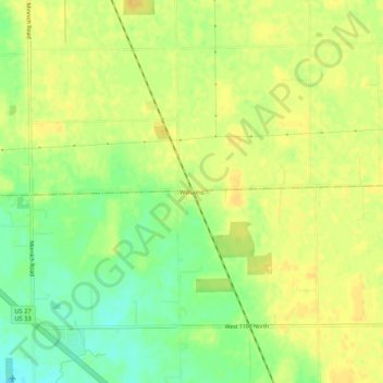 Mappa topografica Williams, altitudine, rilievo
