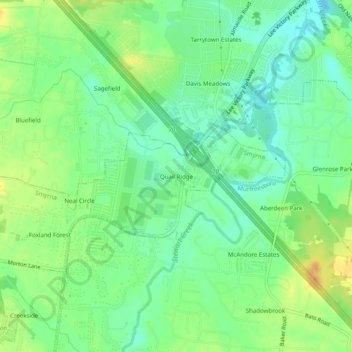 Mappa topografica Quail Ridge, altitudine, rilievo