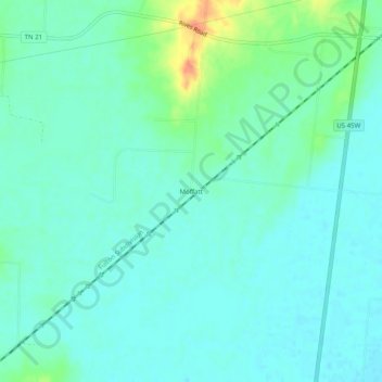 Mappa topografica Moffatt, altitudine, rilievo