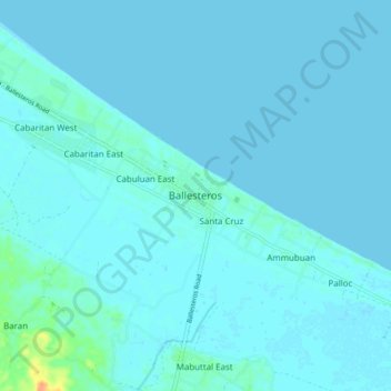 Mappa topografica Ballesteros, altitudine, rilievo