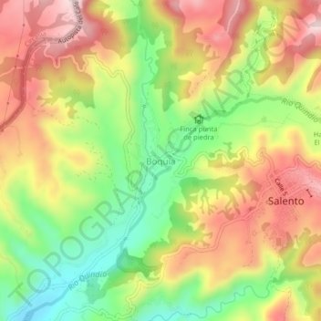 Mappa topografica Boquía, altitudine, rilievo