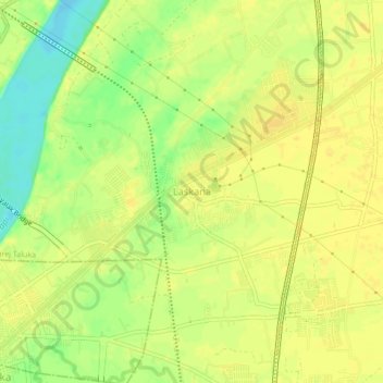 Mappa topografica Laskana, altitudine, rilievo