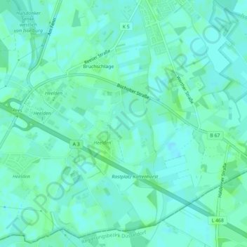 Mappa topografica Springerlei, altitudine, rilievo