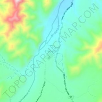 Mappa topografica Chaguaya, altitudine, rilievo