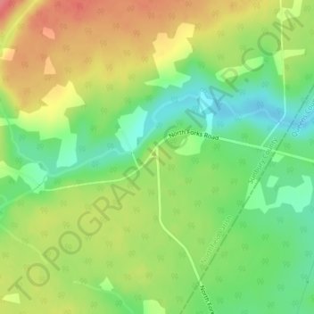 Mappa topografica North Forks, altitudine, rilievo