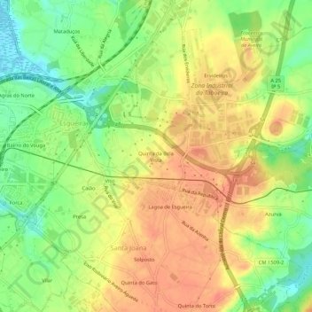 Mappa topografica Quinta da Bela Vista, altitudine, rilievo