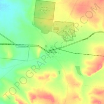 Mappa topografica Morven, altitudine, rilievo
