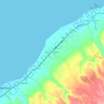 Mappa topografica Matangad, altitudine, rilievo