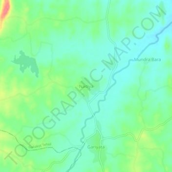 Mappa topografica Nadiya, altitudine, rilievo