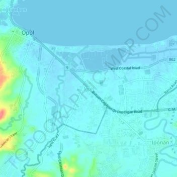Mappa topografica Igpit, altitudine, rilievo