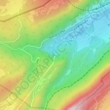 Mappa topografica Grotte de Vallorbe, altitudine, rilievo