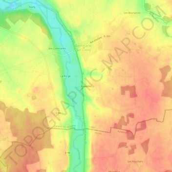 Mappa topografica Bruxelles, altitudine, rilievo