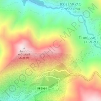 Mappa topografica RP2030, altitudine, rilievo