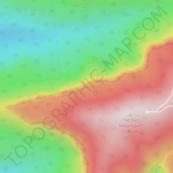 Mappa topografica Bar Mountain Lookout, altitudine, rilievo