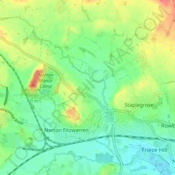 Mappa topografica Langford, altitudine, rilievo