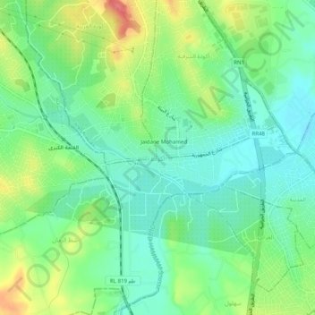 Mappa topografica Akouda, altitudine, rilievo