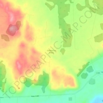 Mappa topografica Colonia Los Indios, altitudine, rilievo