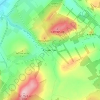 Mappa topografica Carmichael, altitudine, rilievo
