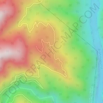 Mappa topografica Jengging, altitudine, rilievo