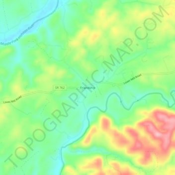 Mappa topografica Friendship, altitudine, rilievo
