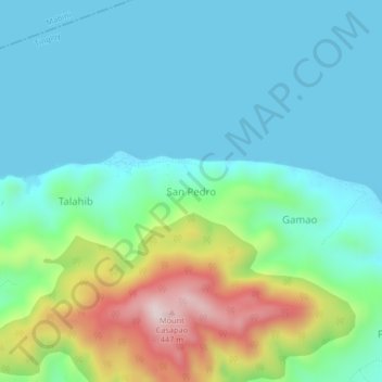 Mappa topografica San Pedro, altitudine, rilievo