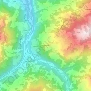 Mappa topografica San Vitale, altitudine, rilievo