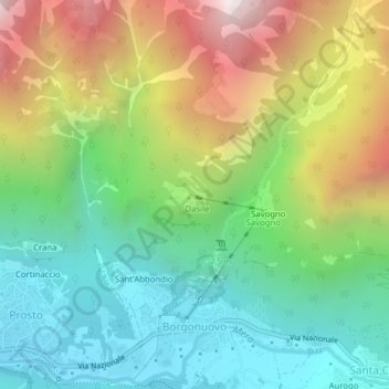 Mappa topografica Dasile, altitudine, rilievo
