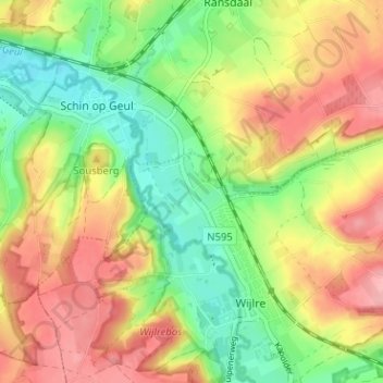 Mappa topografica Etenaken, altitudine, rilievo