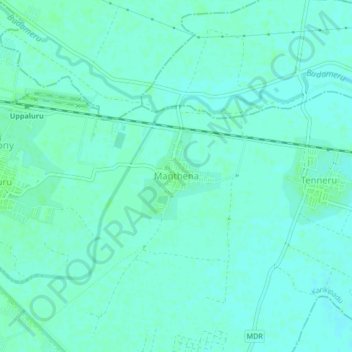 Mappa topografica Manthena, altitudine, rilievo