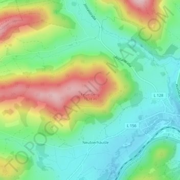 Mappa topografica Feuerberg, altitudine, rilievo