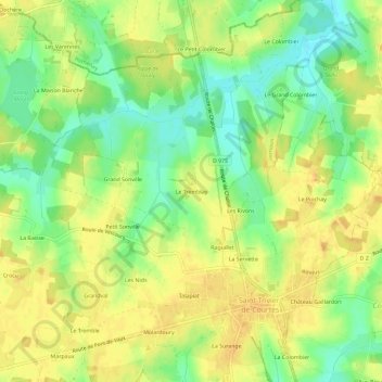 Mappa topografica Le Tremblay, altitudine, rilievo