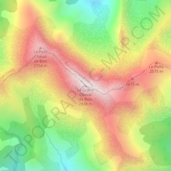Mappa topografica Le Grand Cheval de Bois, altitudine, rilievo