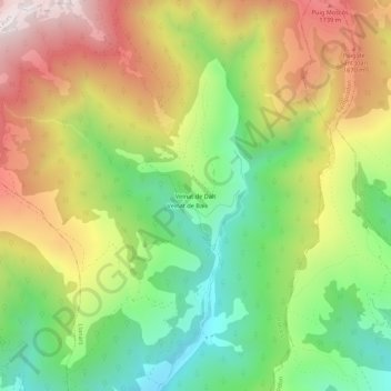 Mappa topografica Veïnat de Dalt, altitudine, rilievo