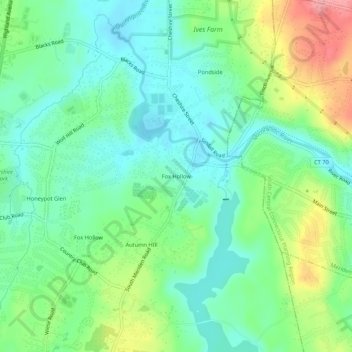 Mappa topografica Fox Hollow, altitudine, rilievo