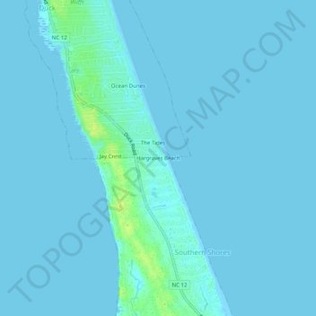 Mappa topografica Hargraves Beach, altitudine, rilievo
