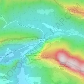 Mappa topografica Le Pertuis, altitudine, rilievo