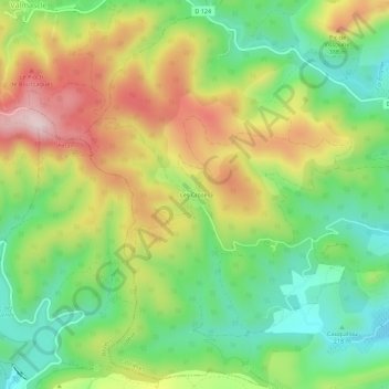 Mappa topografica Les Crozes, altitudine, rilievo