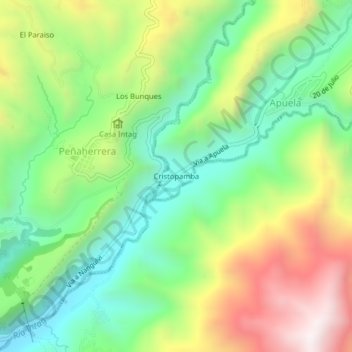 Mappa topografica Cristopamba, altitudine, rilievo