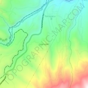 Mappa topografica Luis Lopez, altitudine, rilievo