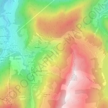 Mappa topografica Les Plans, altitudine, rilievo