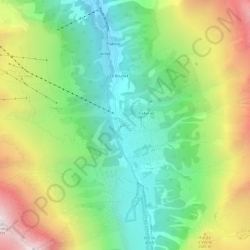 Mappa topografica Zinal, altitudine, rilievo