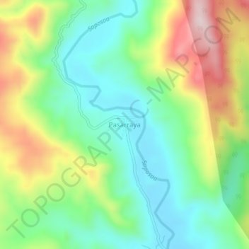 Mappa topografica Pasarraya, altitudine, rilievo
