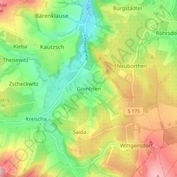 Mappa topografica Gombsen, altitudine, rilievo