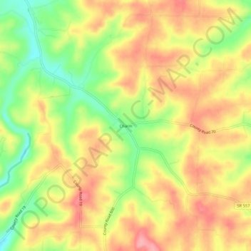 Mappa topografica Charm, altitudine, rilievo